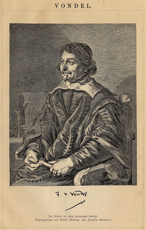 afbeelding van prent Vondel van Winkler Prins, Joachim Sandrart (Schrijvers,)