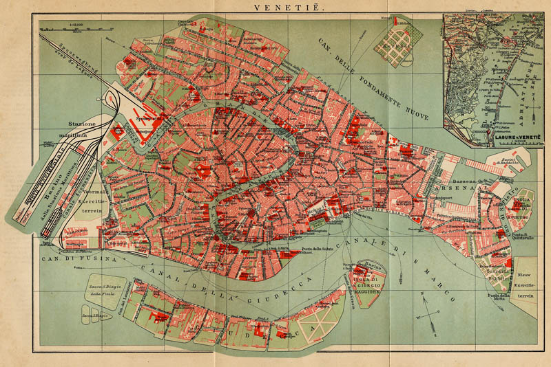 afbeelding van plattegrond Venetië van Winkler Prins (Venetië (Venice))