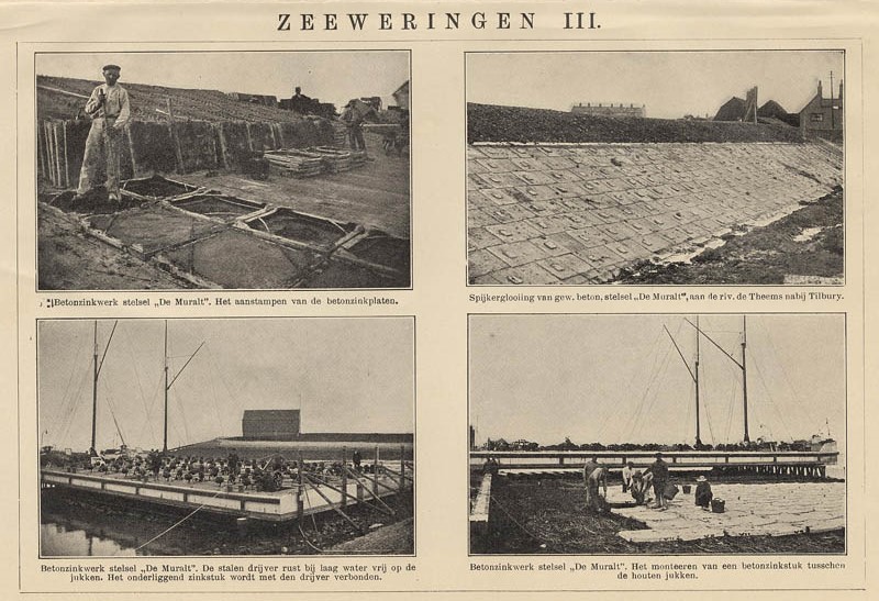 afbeelding van prent Zeeweringen III van Winkler Prins