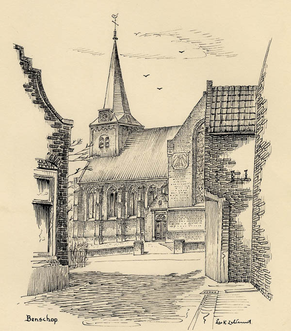 afbeelding van prent Benschop van Leo K. Zeldenrust (Benschop)