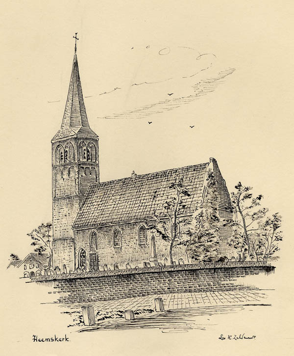 afbeelding van prent Heemskerk van Leo K. Zeldenrust (Heemskerk)