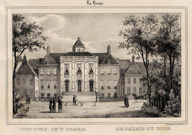 afbeelding van prent Het huis in ´t Bosch / Le Palais Du Bois van Gebr. van Lier (Den Haag, ´s-Gravenhage, The Hague)