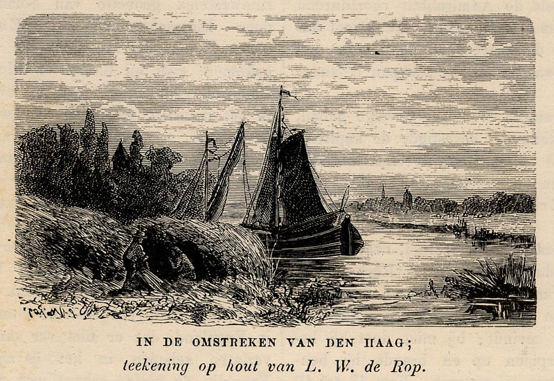 afbeelding van prent In de omstreken van Den Haag van L.W. de Rop (Den Haag, ´s-Gravenhage, The Hague)