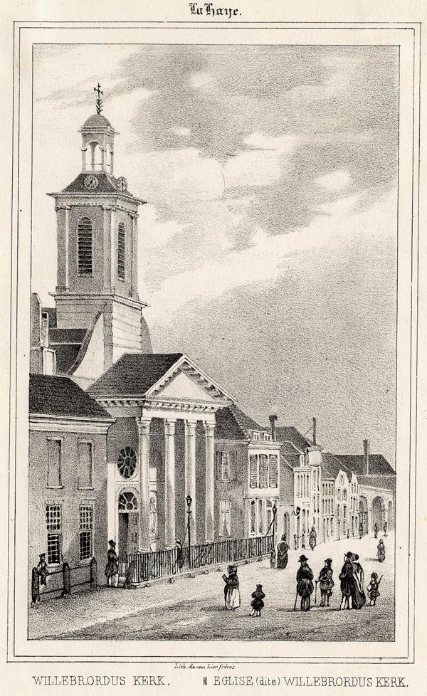 afbeelding van prent Willebrordus Kerk / Eglise (dite) Willebrordus Kerk van Gebr. van Lier (Den Haag, ´s-Gravenhage, The Hague)