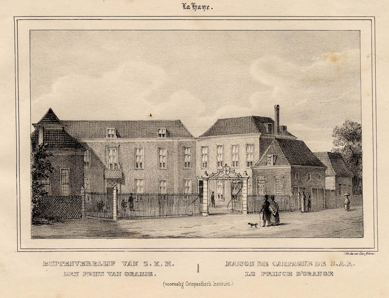 afbeelding van prent Buitenverblijf van Z.K.H. den Prins van Oranje van Gebr. van Lier (Den Haag, ´s-Gravenhage, The Hague)