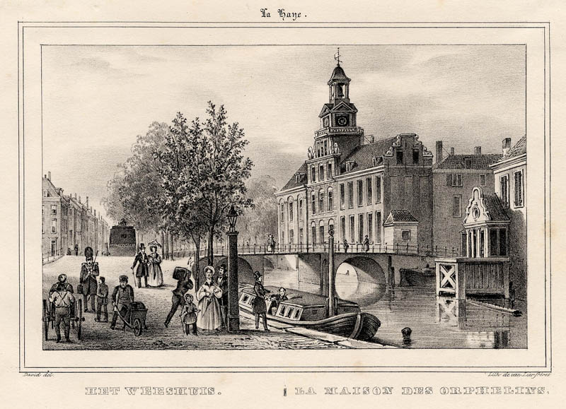 afbeelding van prent Het Weeshuis / La Maison des orphelins van Gebr. van Lier (Den Haag, ´s-Gravenhage, The Hague)