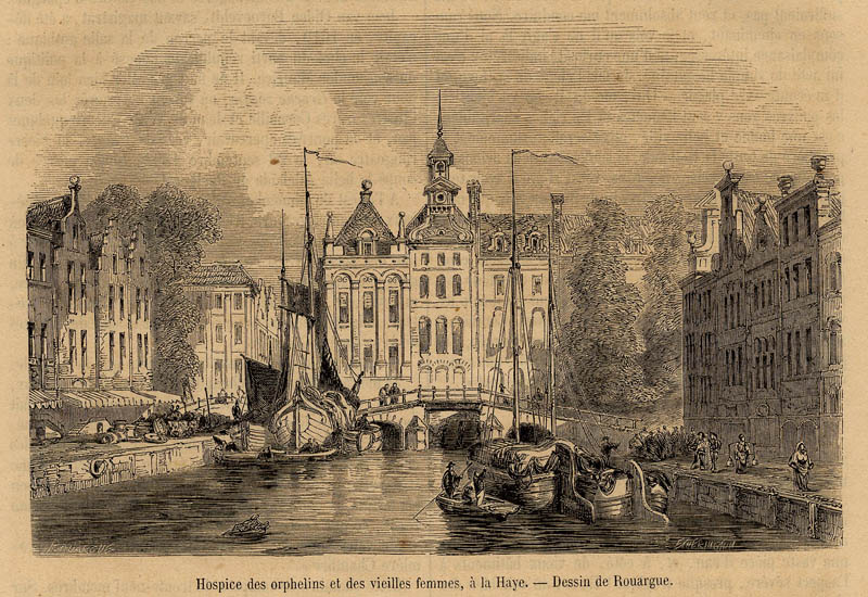 afbeelding van prent Hospice des orphelins et des vieilles femmes, a la Haye. van Gebr. Rouargue (Den Haag, ´s-Gravenhage, The Hague)