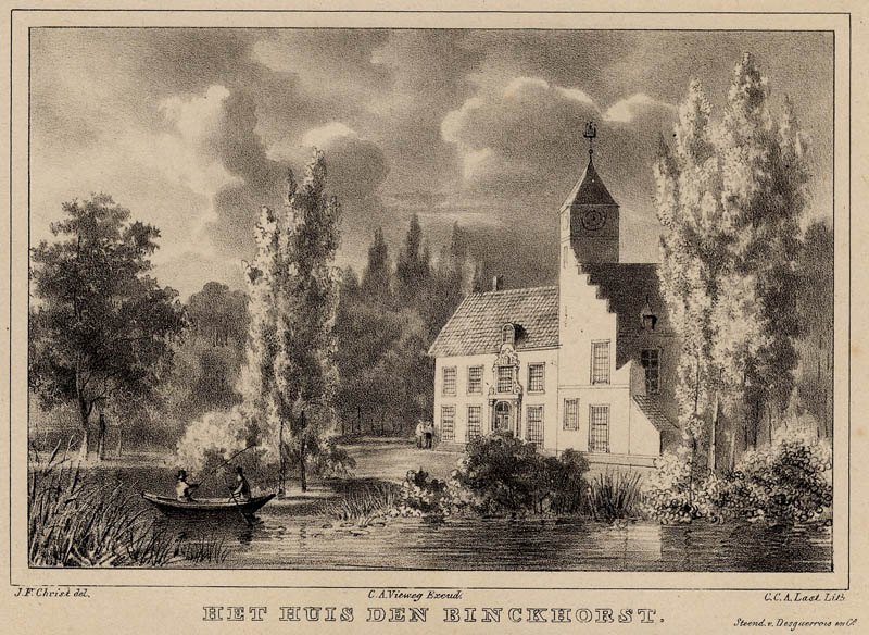 afbeelding van prent Het huis den Binckhorst van C.C.A. Last, naar J.F. Christ (Den Haag, ´s-Gravenhage, The Hague)