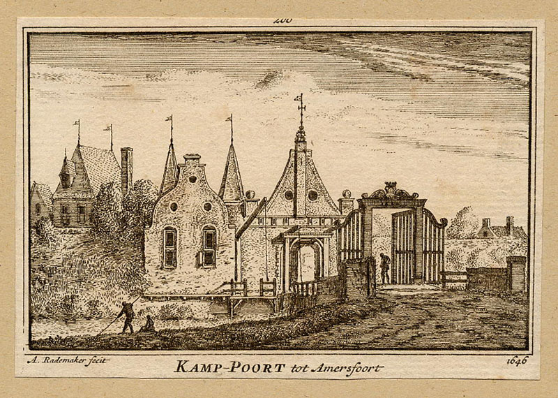 afbeelding van prent Kamp-Poort tot Amersfoort 1646 van Abraham Rademaker (Amersfoort)