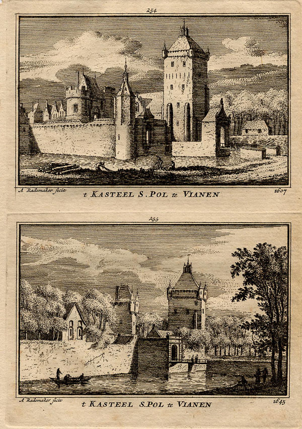 afbeelding van prent t Kasteel S. Pol te Vianen, 1607, 1645 van Abraham Rademaker (Vianen)