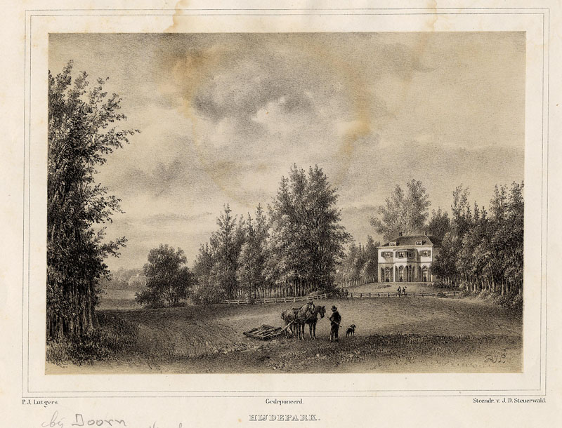 afbeelding van prent Hijdepark van P.J. Lutgers (Doorn)