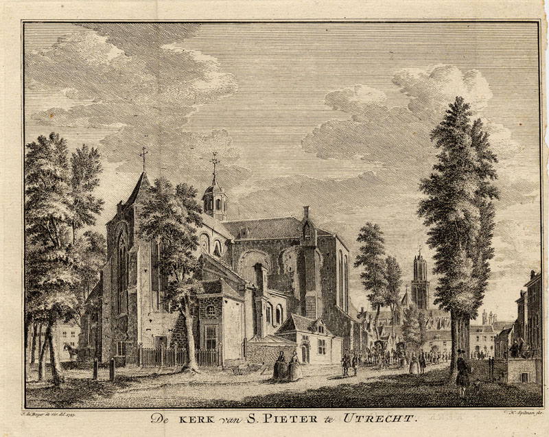 afbeelding van prent De Kerk van S. Pieter te Utrecht van Hendrik Spilman, naar Jan de Beyer (Utrecht)