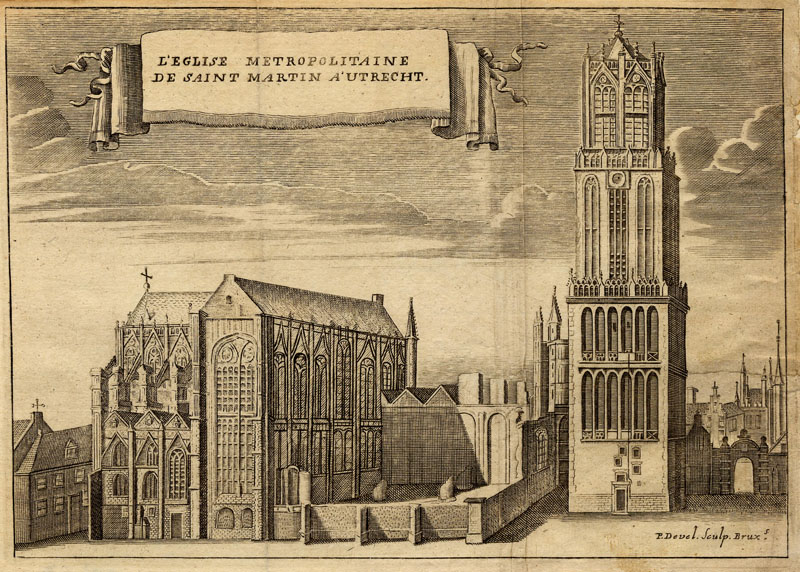 afbeelding van prent L´église metropolitaine de Saint Martin a´Utrecht van P. Devel (Utrecht)