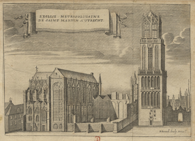 afbeelding van prent L´église metropolitaine de Saint Martin a´Utrecht van P. Devel (Utrecht)