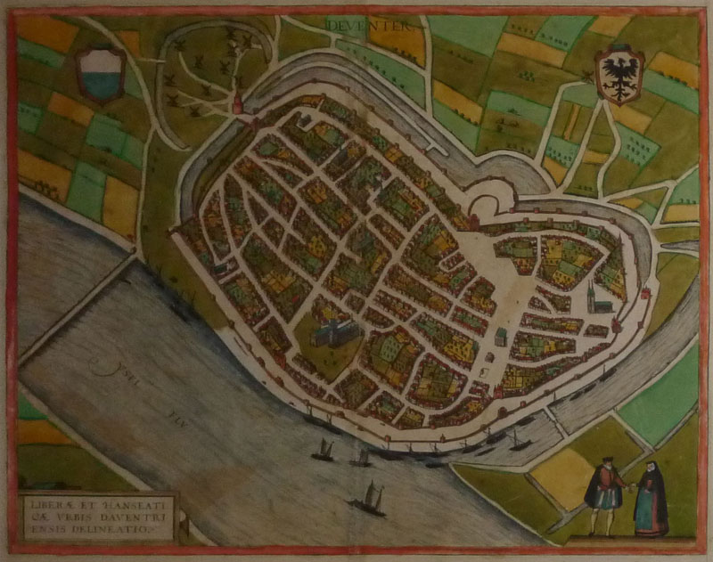 afbeelding van plattegrond Liberae et Hanseaticae Urbis Daventriensis Delineatio van Braun en Hogenberg (Deventer)