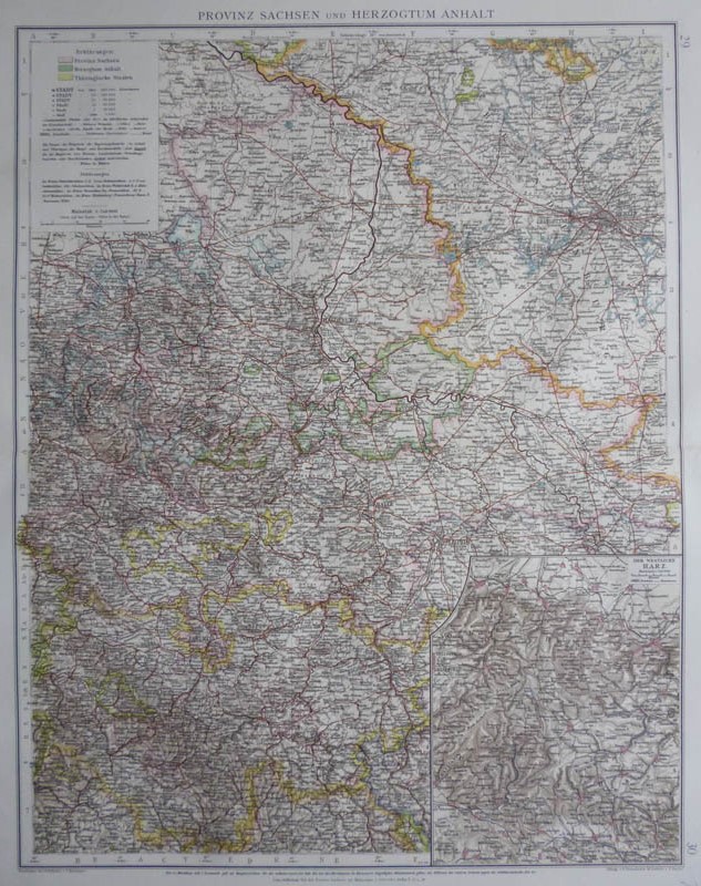 afbeelding van kaart Provinz Sachsen und Herzogtum Anhalt van Richard Andree