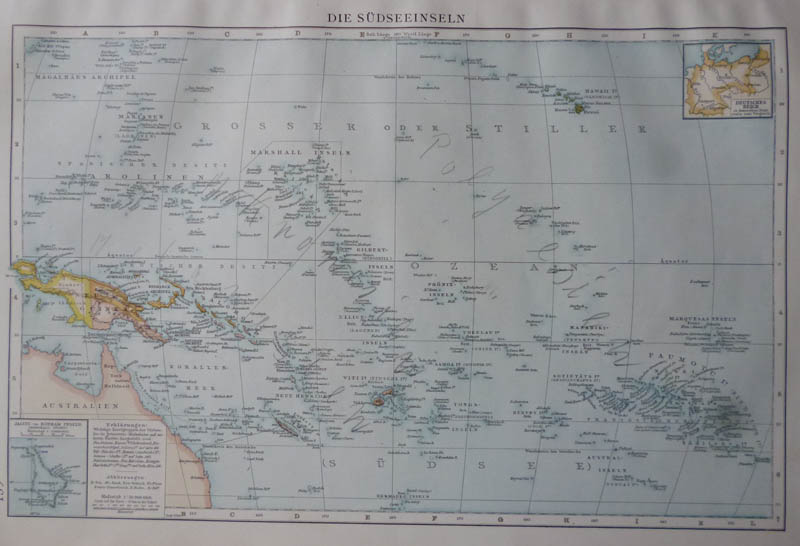 afbeelding van kaart Die Südseeinseln van Richard Andree