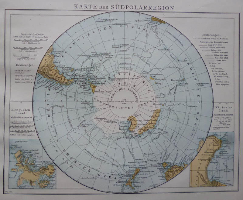 afbeelding van kaart Karte der Südpolarregion van Richard Andree
