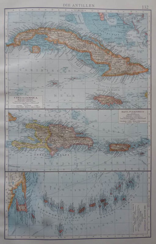 afbeelding van kaart Die Antillen van Richard Andree