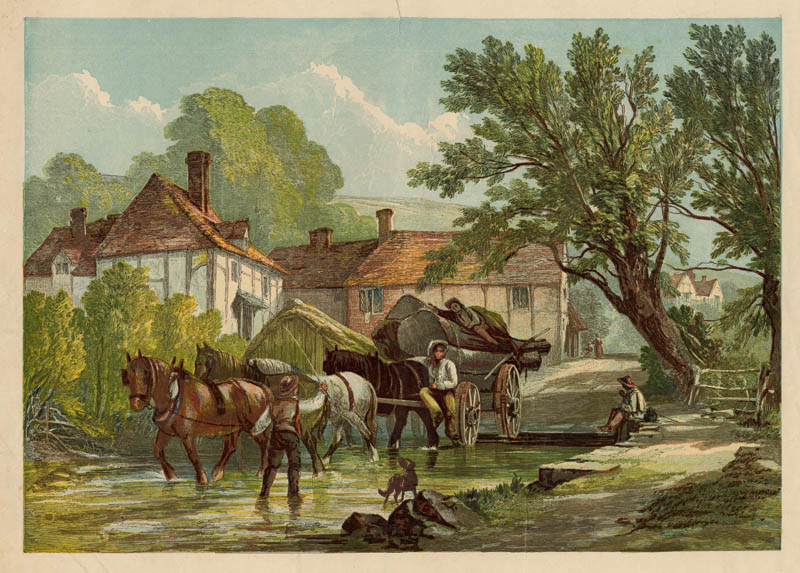 afbeelding van prent Sutton, Surrey van George Barnard (Sutton)
