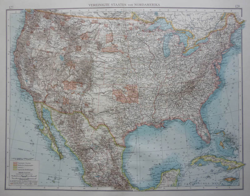 afbeelding van kaart Vereinigte Staaten von Nordamerika van Richard Andree