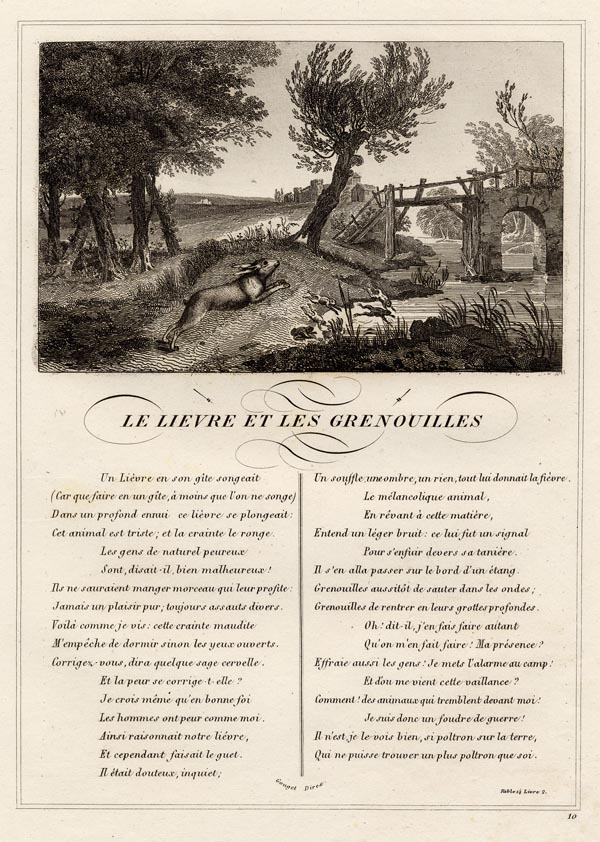 afbeelding van prent Le livre et les grenouilles van nn