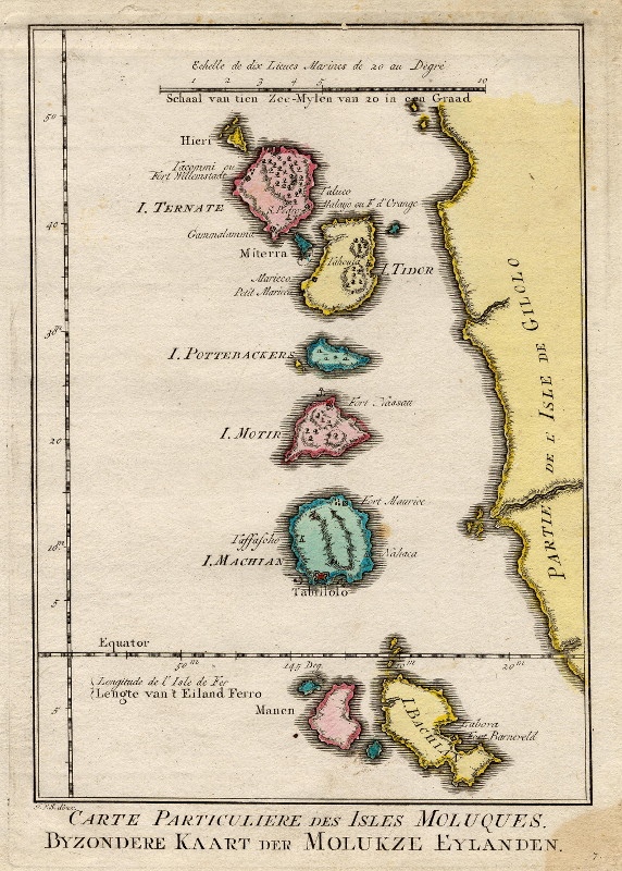 afbeelding van kaart Byzondere kaart der Molukze Eylanden van J.N. Bellin/J. van der Schley