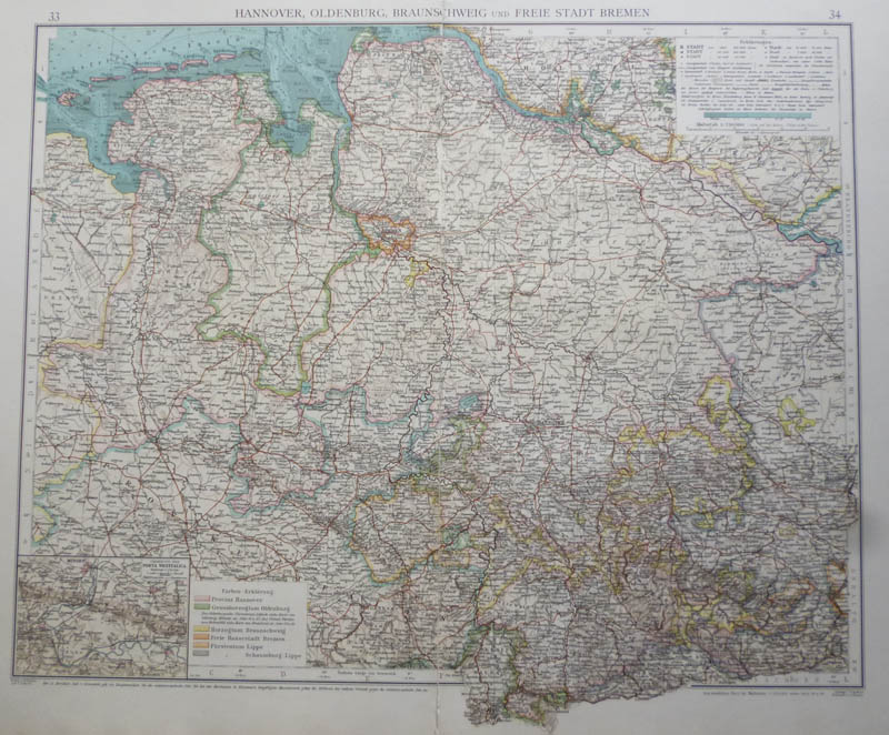 afbeelding van kaart Hannover, Oldenburg, Braunschweig und Freie Stadt Bremen van Richard Andree