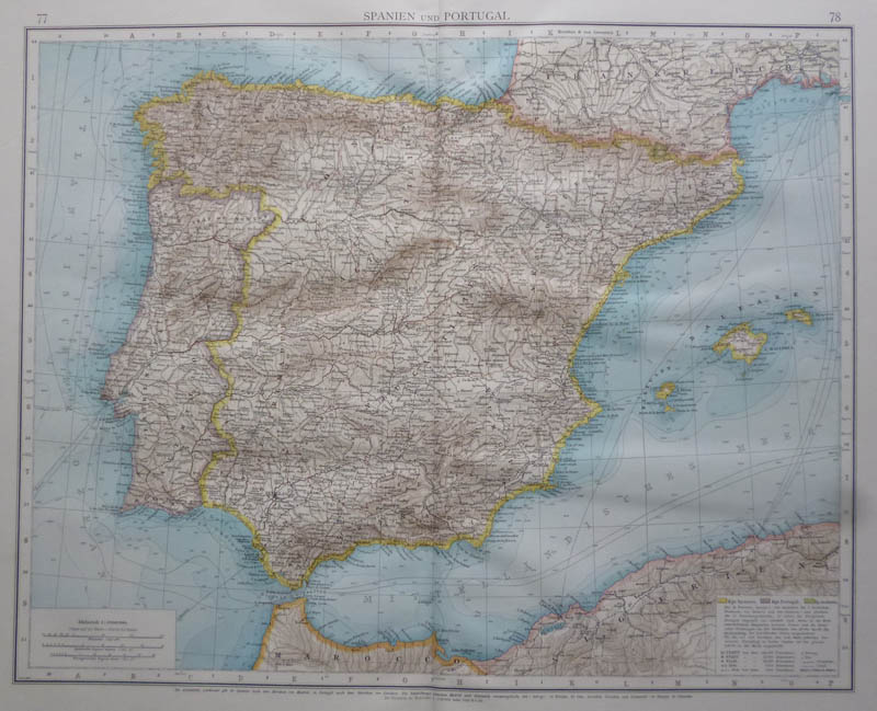 afbeelding van kaart Spanien und Portugal van Richard Andree