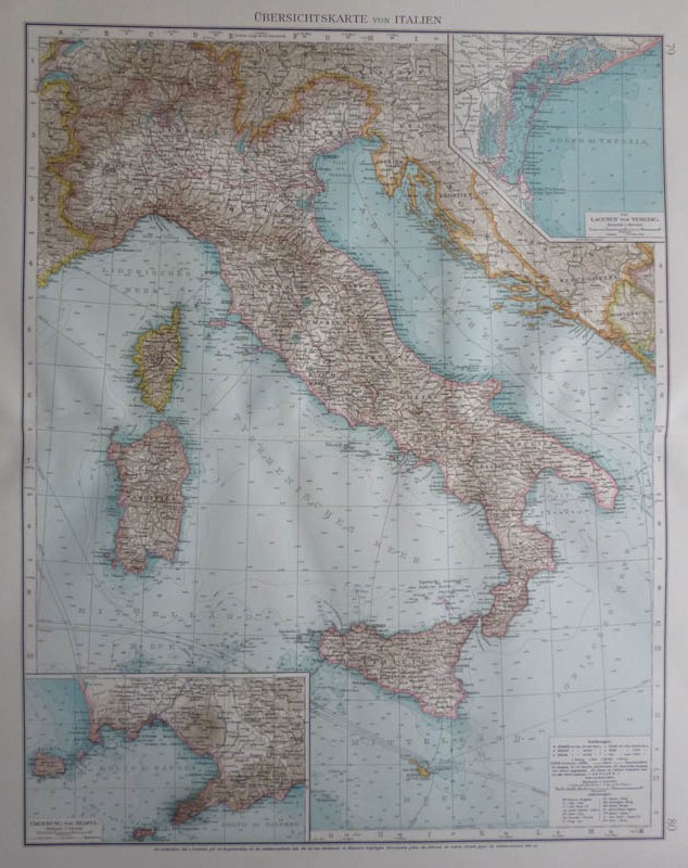afbeelding van kaart übersichtskarte von Italien van Richard Andree
