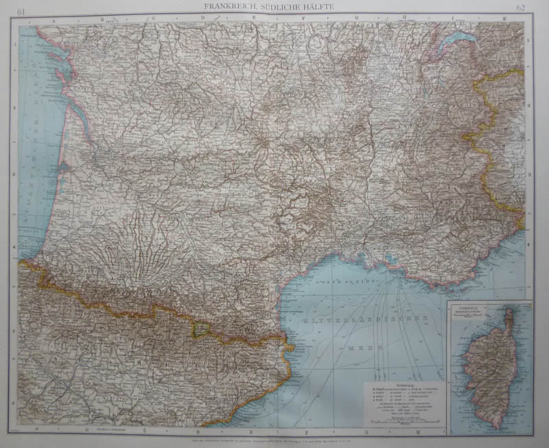 afbeelding van kaart Frankreich, Südliche hälfte van Richard Andree