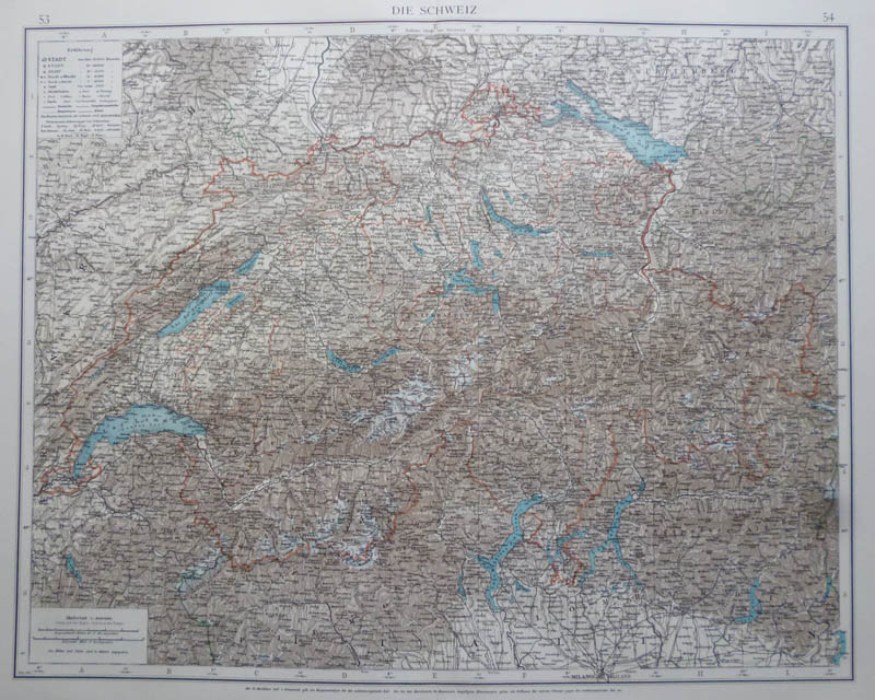 afbeelding van kaart Die Schweiz van Richard Andree