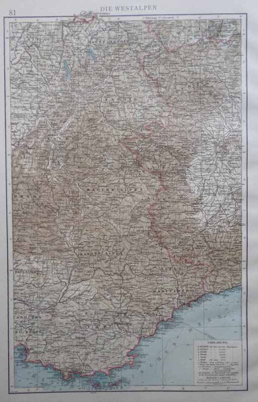 afbeelding van kaart Die Westalpen van Richard Andree