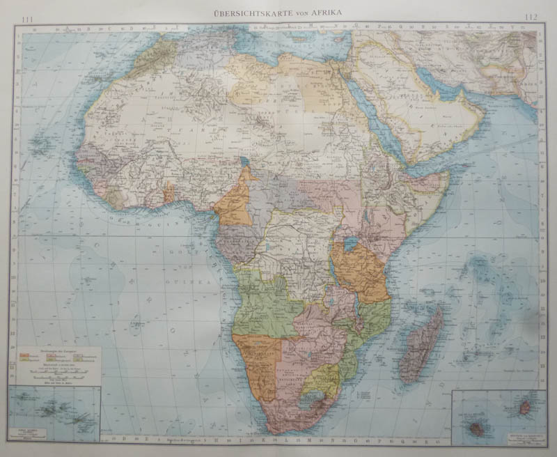 afbeelding van kaart übersichtskarte von Afrika van Richard Andree