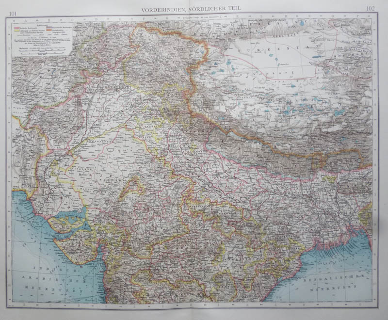 afbeelding van kaart Vorderindien, Nördlicher Teil van Richard Andree