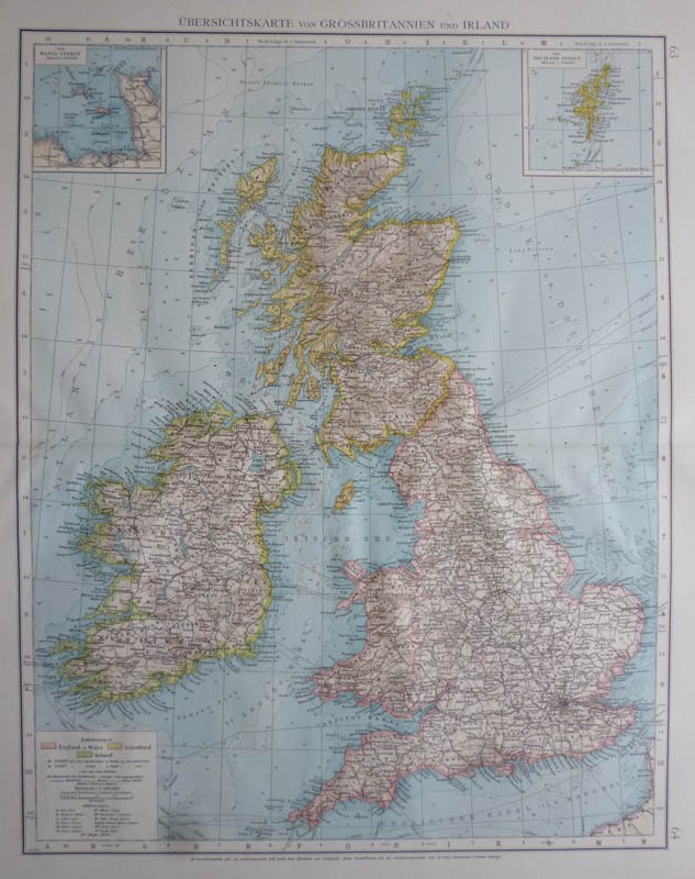 afbeelding van kaart übersichtskarte von Grossbritanien und Irland van Richard Andree