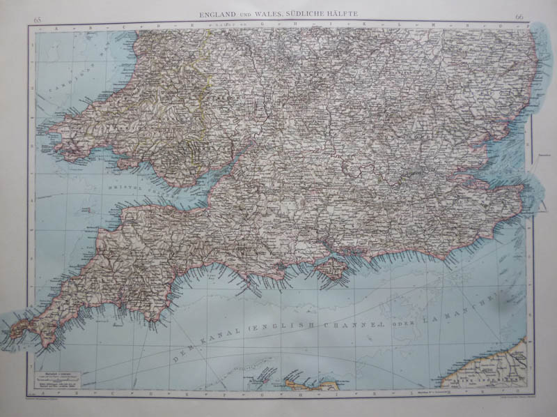 afbeelding van kaart England und Wales, Südliche hälfte van Richard Andree