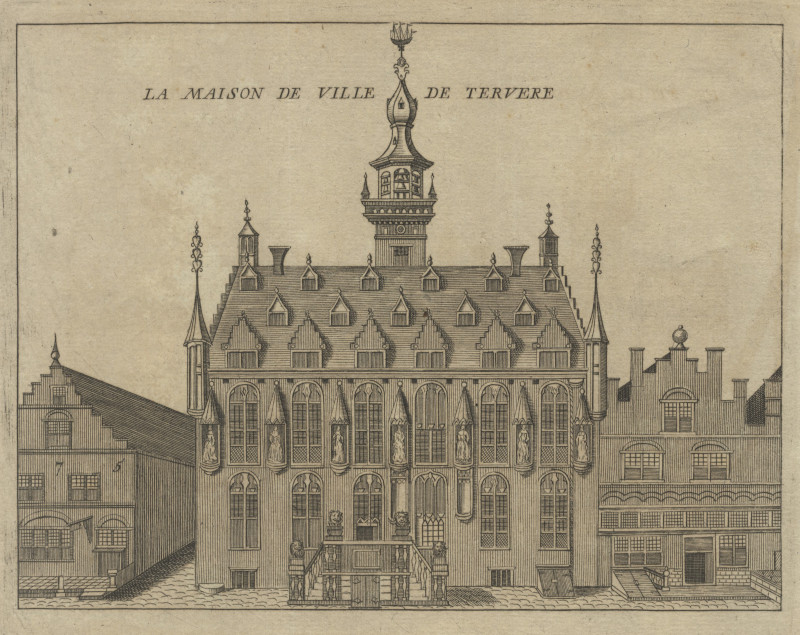 afbeelding van prent La Maison de Ville de Tervere van Harrewijn? (Veere)