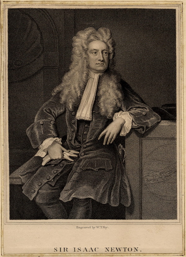 afbeelding van prent Sir Isaac Newton van W.T. Fry naar G. Kneller (wetenschappers, )