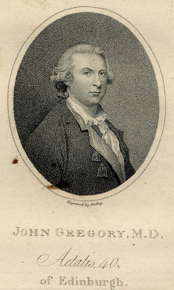 afbeelding van prent John Gregory M.D. Aetatis, 40, of Edinburgh van William Ridley (wetenschappers, )