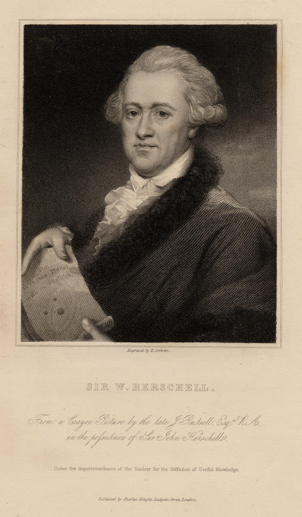 afbeelding van prent Sir. W. Herschell van E. Scriven, naar J. Russell (wetenschappers, )