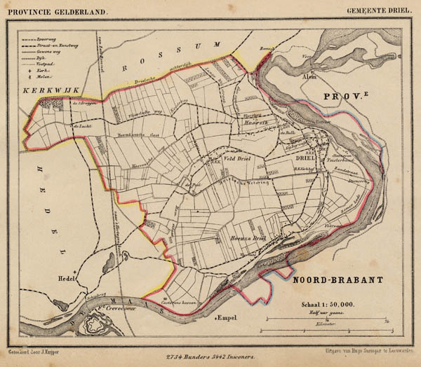 afbeelding van Kuyperkaart Driel (in den Bommelerwaard) van Kuyper (Kuijper)