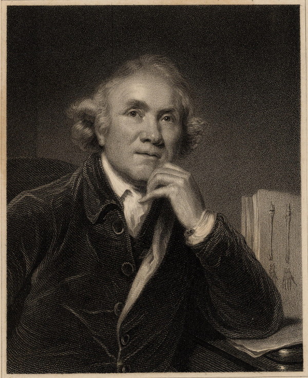 afbeelding van prent John Hunter, from a picture by Sir Joshua Reynolds in the Royal College of Surgeons, London van W. Holl, naar Joshua Reynolds (wetenschappers, )