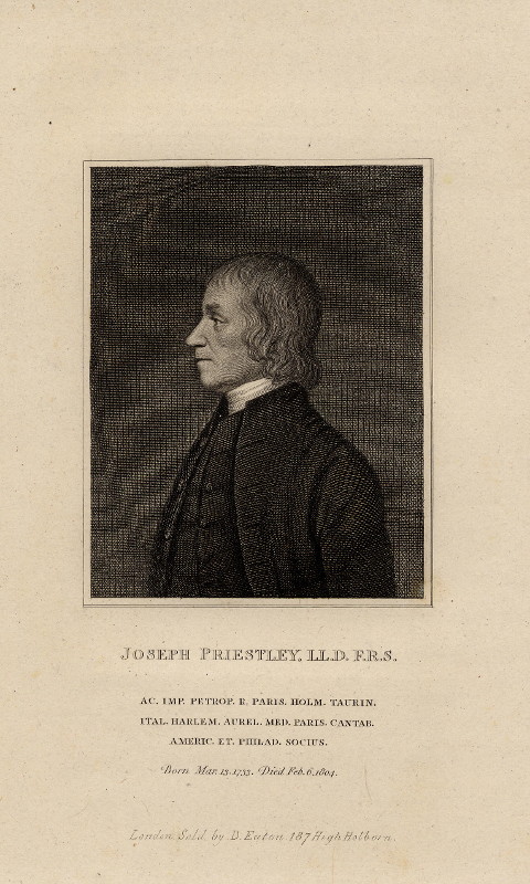 afbeelding van prent Joseph Priestley, LL.D. F.R.S. van nn (wetenschappers, )