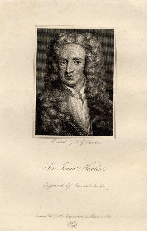 afbeelding van prent Sir Isaac Newton van Edward Smith, naar G. Kneller (wetenschappers, )