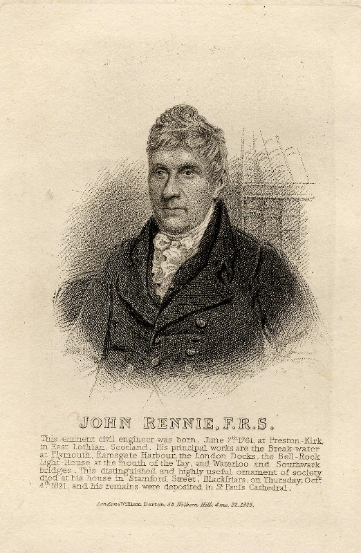 afbeelding van prent John Rennie, F.R.S. van nn (wetenschappers, )