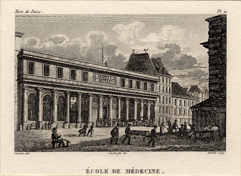 afbeelding van prent Ecole de Medecine van Reville, Civeton, Couche (Parijs)