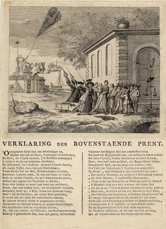 afbeelding van prent Spotprent op de prinsgezinden te Rotterdam van Joannes Hulstkamp