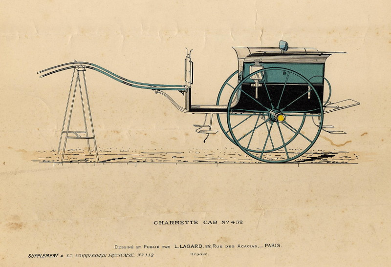 afbeelding van prent Charrette cab no. 452 van nn (Koets, )