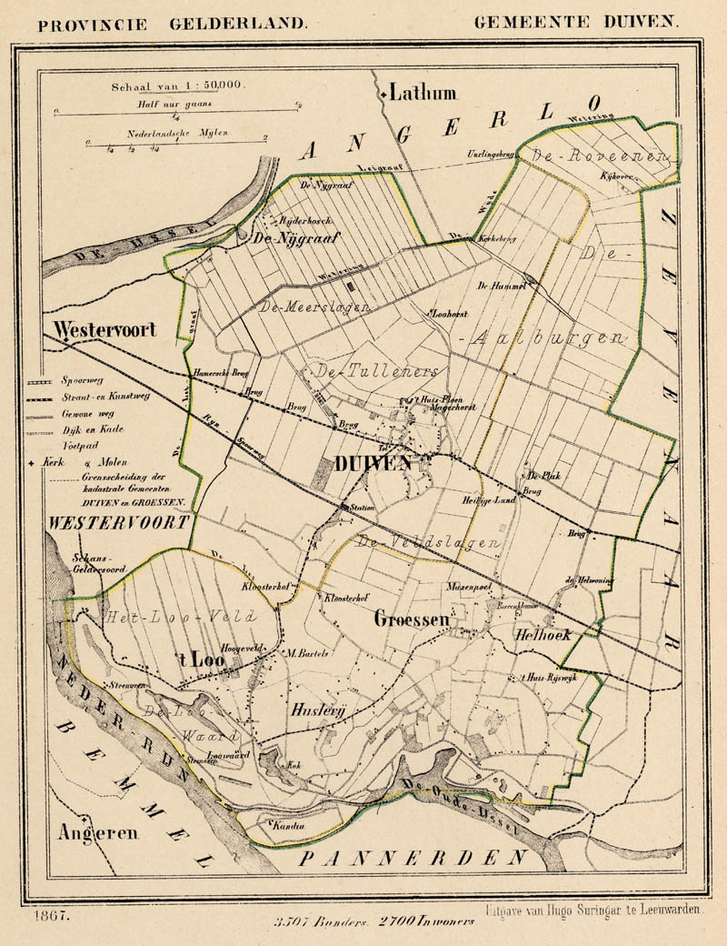 afbeelding van Kuyperkaart Duiven van Kuyper (Kuijper) afbeelding van Kuyperkaart Duiven van Kuyper (Kuijper)
